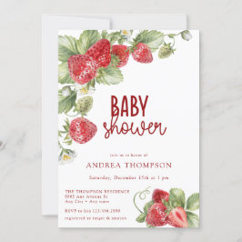 Convite Strawberry | Summer Baby Shower Invitation