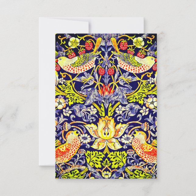 Convite Strawberry Thef Birds William Morris (Frente)