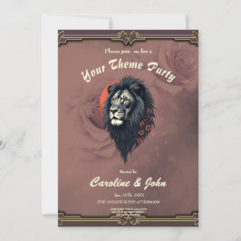 Convite Strength and delicacy united, a black lion