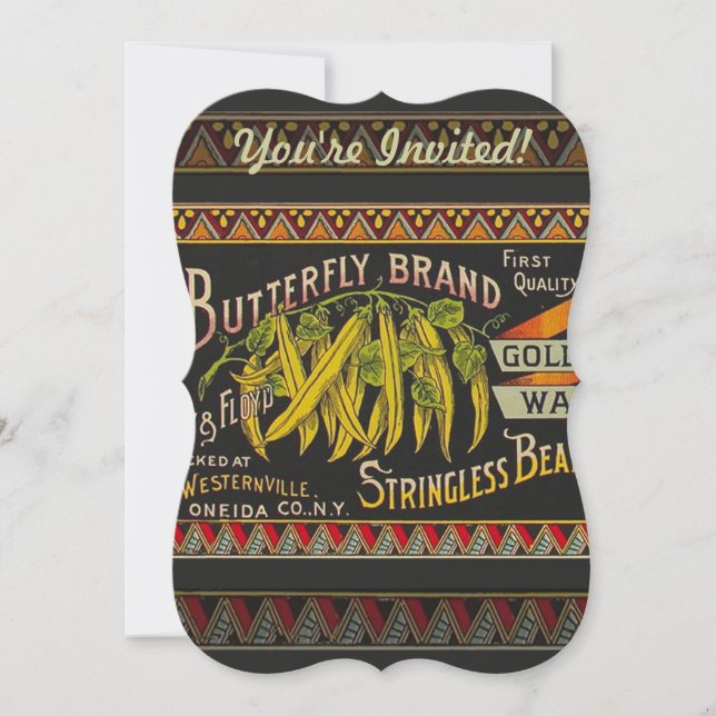 Convite String Bean Label Vegetal País (Frente)