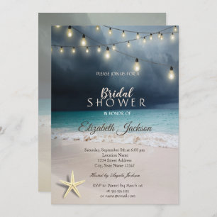 Convite String de Casamento de Praia Luz Chá de panela Sea