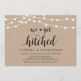 Convite String Lights Kraft, Black font, Wedepement