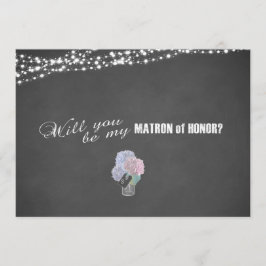 Convite String Lights Mason Jar Chalkboard Matron of Honor