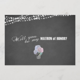 Convite String Lights Mason Jar Chalkboard Matron of Honor