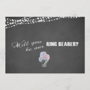 Convite String Lights Mason Jar Chalkboard RING BEARER