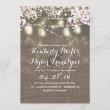 String Lights Mason Jars Rustic Burlap Weding