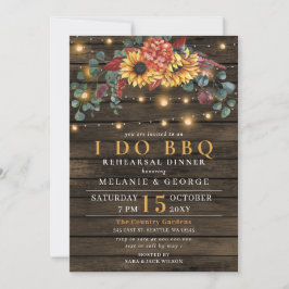 Convite String Lights Sunflower I Do CHURRASCO ReHearsal J