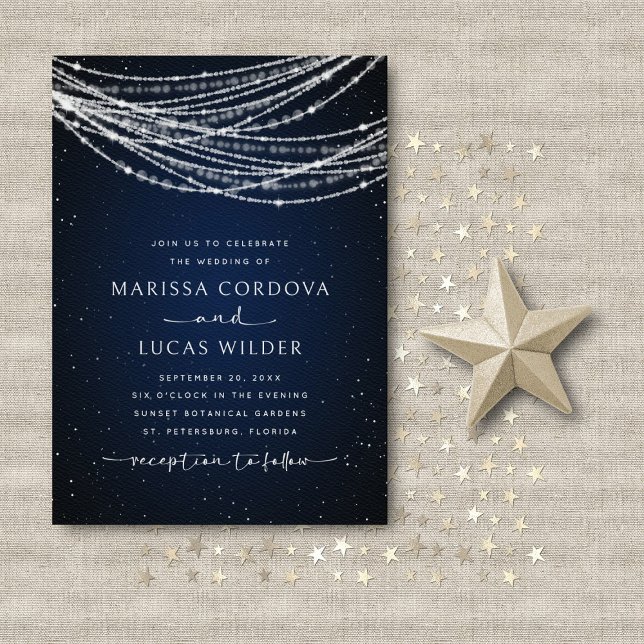 Convite String Luzes Celestiais Casamento (Criador carregado)