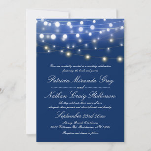 Convite String Luzes Noturno Azul