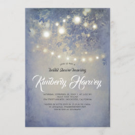 Convite String Luzes Russo Chá de panela Azul Dusty