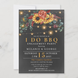 Convite String Luzes Sunflower I DO CHURRASCO Casal Chá