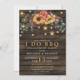 Convite String Luzes Sunflower I DO CHURRASCO Casal Chá