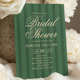 Convite Stripe Vintage Green Bridal Shower