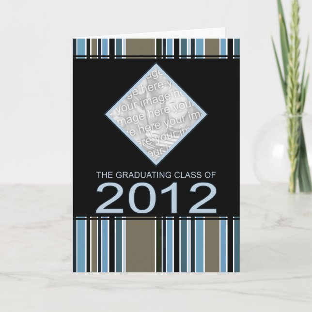 Convite striped 2012 graduation announcement (Frente)
