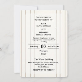 Convite Striped Preppy Modern Wedding Invite