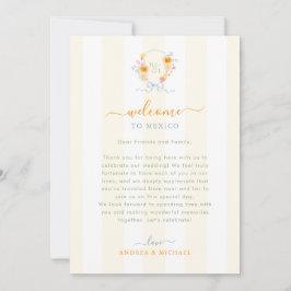 Convite Stripes Wedding Welcome Letter Itinerary Card