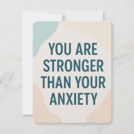 Convite Stronger Than Anxiety – Motivational Card