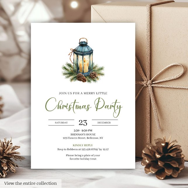 Convite Stylish Bohemian Neutral Botanical Christmas  (Stylish Bohemian Neutral Botanical Christmas Invitation)