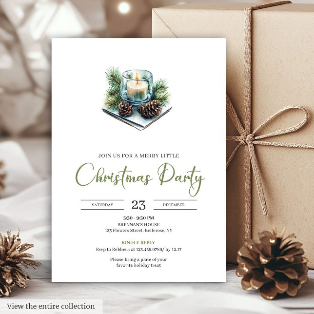 Convite Stylish Bohemian Neutral Watercolor Holiday Party  (Stylish Bohemian Neutral Watercolor Holiday Party Invite)