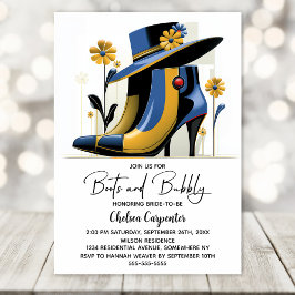 Convite Stylish Boots and Bubbly Bridal Shower