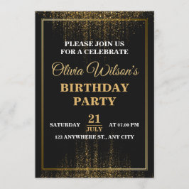 Convite Stylish & Elegant Birthday Party Invitation