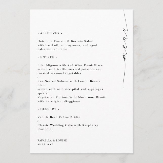 Convite Stylish Engagement Wedding or Bridal Shower Menu (Frente)