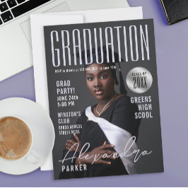 Convite Stylish Pastel Purple Grad College University 