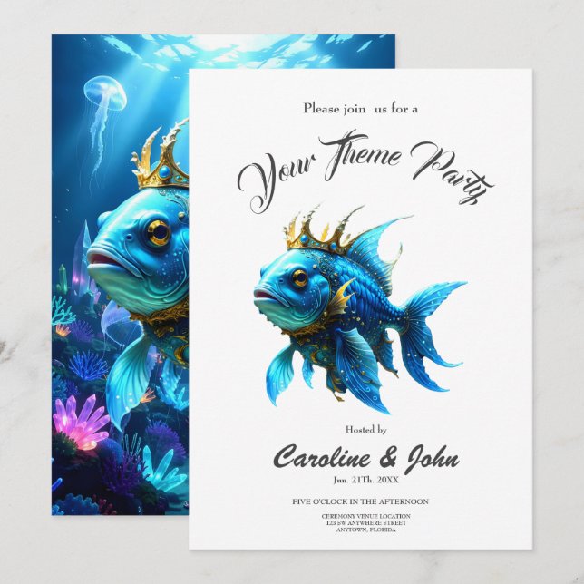 Convite Sua Alteza Peixe (Frente/Verso)