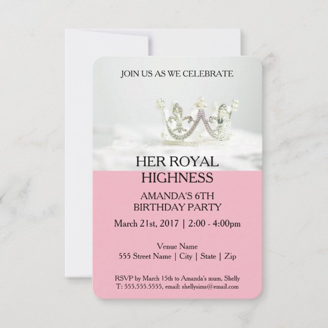 Convite Sua Alteza Real (Frente)