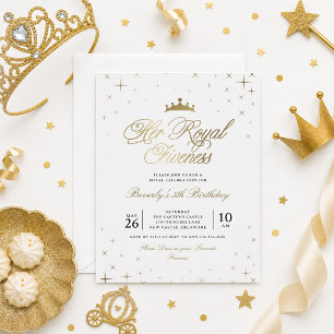 Convite Sua Alteza Real Quinta Princesa Aniversário de 5 a