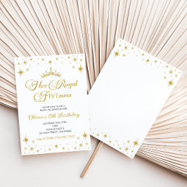 Convite Sua Dourada princesa 5 Birthday Invi