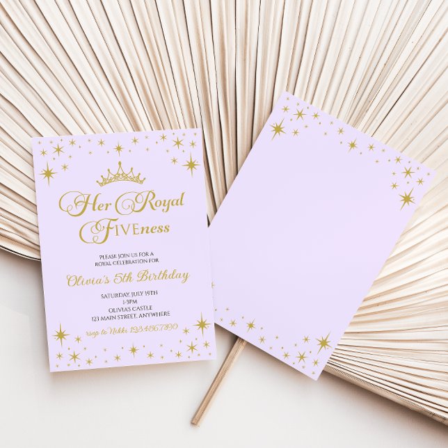 Convite Sua Dourada princesa 5 Birthday Invi (Criador carregado)