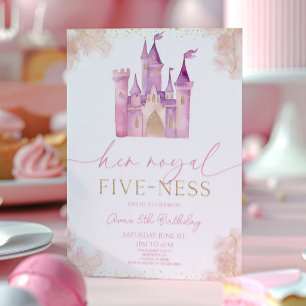 Convite Sua Festa de aniversário Real de 5 da Princesa 5-N
