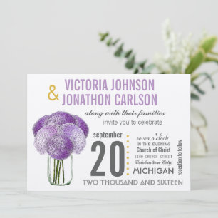 Convite Sua foto em Hydrangea traseira em um Jar Mason