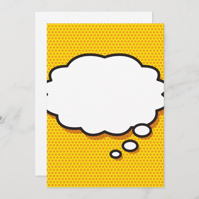 Convite Sua Mensagem Pensou Em Diversão De Bolha Retrorna  (Frente/Verso)