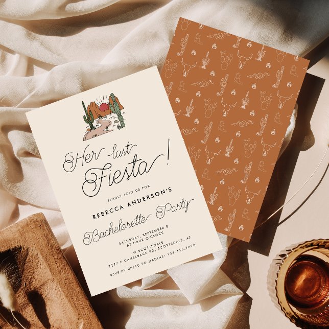 Convite Sua última Festa de solteira do Deserto de Fiesta (Criador carregado)