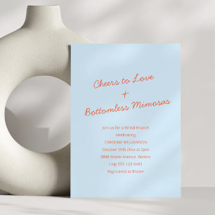 Convite Suave Brunch Nupcial de Mimosa Laranja Azul Saúde 