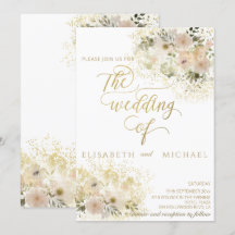 Suave caligrafia dourada floral romântica rosa pál