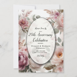 Convite Suave Serenata Floral de Peônia e Rosa Blush