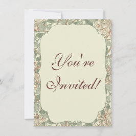 Convite Suave Verde Antigo William Morris Honeysuckle