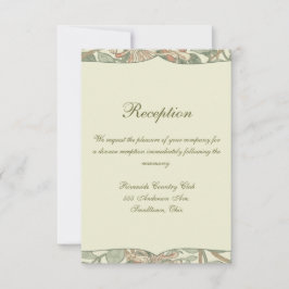 Convite Suave Verde Vintage William Morris Honeysuckle