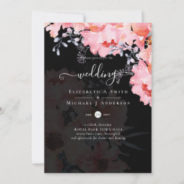 Convite Sublime Blossomas cor-de-rosa SITE DE CASAMENTO -