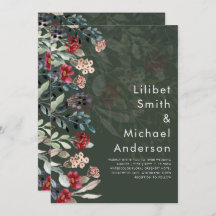 Sublime Burgundy Blue Wildflower Elegant