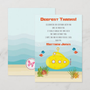 Convite Submarino Amarelo Profundo do Mar