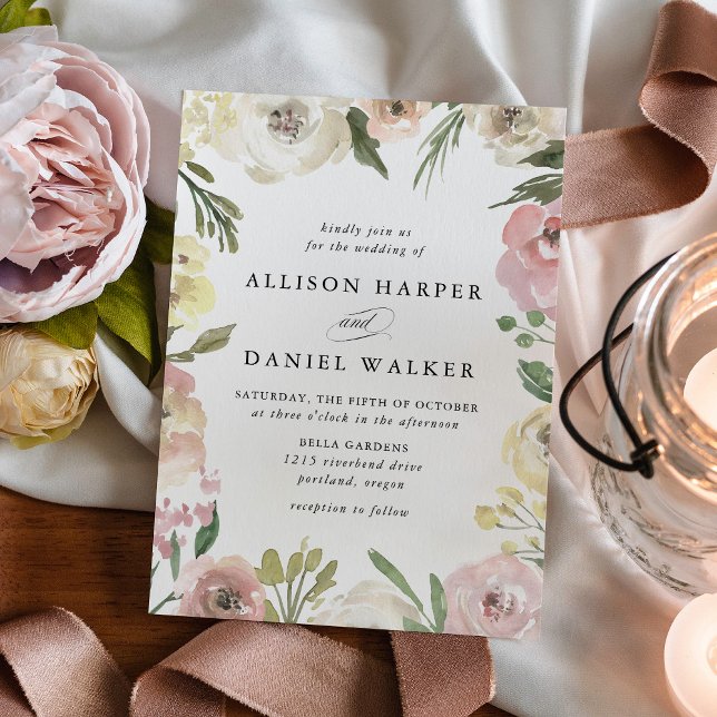Convite Subtile Blooms | Casamento (Criador carregado)