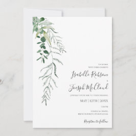 Convite Succulent Greenery | Casamento Casual Verde Sage