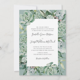 Convite Succulent Greenery | Sage — Nome do Cheio Tradicio