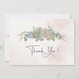 Convite Succulent Wedding Thankyou Card