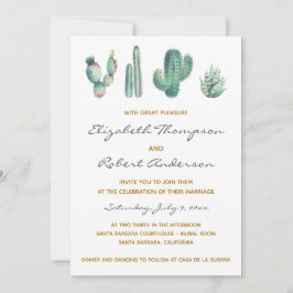 Convite Succulents Cactus Wedding Modern Elegante Chic