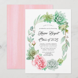 Convite Succulents - classe da graduação 2019
